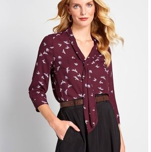 Modcloth Tie-neck Top